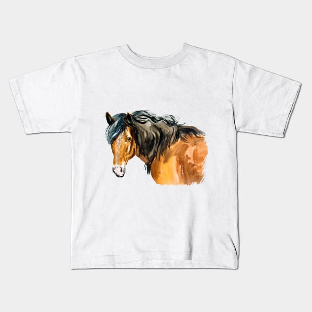 horse Kids T-Shirt by VicaVeresk